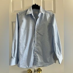 Prada Mens Striped Button Up Long Sleeve Shirt